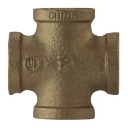 44392 Pipe Cross, 3/8 in FPT x 3/8 in FPT x 3/8 in FPT x 3/8 in FPT, Bronze