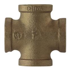 44394 Pipe Cross, 3/4 in FPT x 3/4 in FPT x 3/4 in FPT x 3/4 in FPT, Bronze