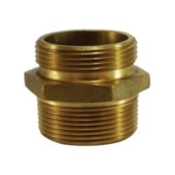 444042 Fire Hose Hex Nipple, 1-1/2 in NPT x 1-1/2 in NST, Brass
