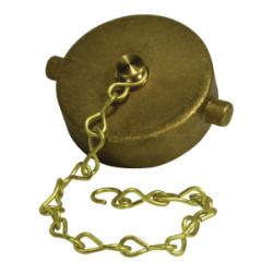 444061 Fire Hose Cap with Chain, 1-1/2 in NPSH x 1-1/2 in NPSH, Brass