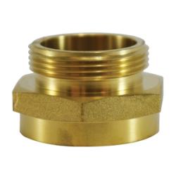 444318 Fire Hose Hex Adapter, 2 in FNPT x 2-1/2 in MNST, Brass