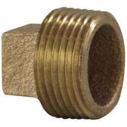 44651 Cored Square Head Plug, 1/4 in MPT, Bronze