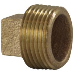 44655 Cored Square Head Plug, 1 in MPT, Bronze