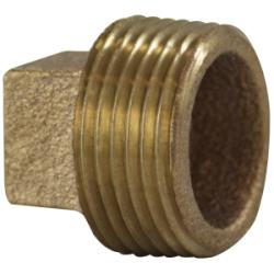 44656 Cored Square Head Plug, 1-1/4 in MPT, Bronze