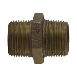 44721 Hex Nipple, 1/4 in MPT x 1/4 in MPT, 1-1/4 in, Bronze