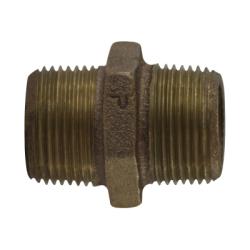 44725 Hex Nipple, 1 in MPT x 1 in MPT, 2.06 in, Bronze