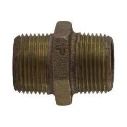 44726 Hex Nipple, 1-1/4 in MPT x 1-1/4 in MPT, 2.12 in, Bronze