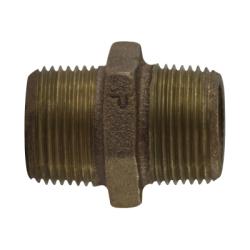 44727 Hex Nipple, 1-1/2 in MPT x 1-1/2 in MPT, 2-1/4 in, Bronze