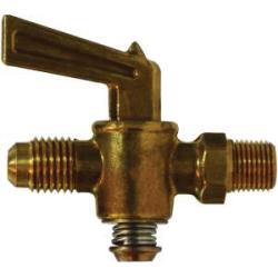 46101 Shut-Off Cock, 1/4 x 1/4 in Nominal, Male Flared x MIP, Forged Brass Body