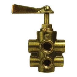 46238 Fuel Valve, 1/2 x 3/8 in Nominal, FIP x FIP, 6 -Port/Way, Brass Body