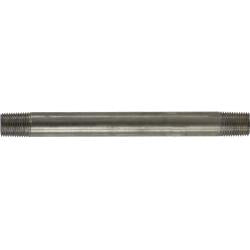 48014 Welded Pipe Nipple, 1/8 in MPT x 1/8 in MPT, 9 in L, Stainless Steel, SCH 40 Schedule