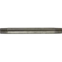 48017 Welded Pipe Nipple, 1/8 in MPT x 1/8 in MPT, 12 in L, Stainless Steel, SCH 40 Schedule