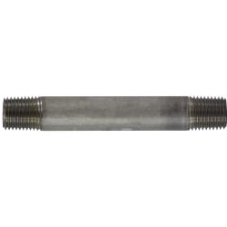 48033 Welded Pipe Nipple, 1/4 in MPT x 1/4 in MPT, 9 in L, Stainless Steel, SCH 40 Schedule