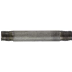 48034 Welded Pipe Nipple, 1/4 in MPT x 1/4 in MPT, 10 in L, Stainless Steel, SCH 40 Schedule