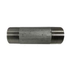 48100B Welded Pipe Nipple, 1 in MPT x 1 in MPT, Close L, Stainless Steel, SCH 40 Schedule