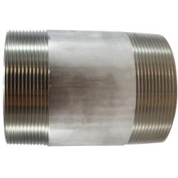 48227 Welded Pipe Nipple, 4 in MPT x 4 in MPT, 6 in L, Stainless Steel, SCH 40 Schedule