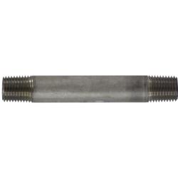 49033 Welded Pipe Nipple, 1/4 in MPT x 1/4 in MPT, 9 in L, Stainless Steel, SCH 40 Schedule