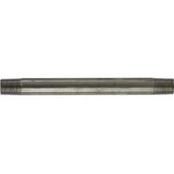 49011 Welded Pipe Nipple, 1/8 in MPT x 1/8 in MPT, 6 in L, Stainless Steel, SCH 40 Schedule