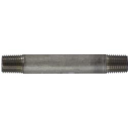 49031 Welded Pipe Nipple, 1/4 in MPT x 1/4 in MPT, 7 in L, Stainless Steel, SCH 40 Schedule
