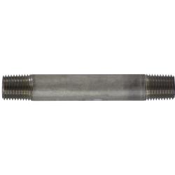 49035 Welded Pipe Nipple, 1/4 in MPT x 1/4 in MPT, 11 in L, Stainless Steel, SCH 40 Schedule