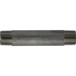 49070 Welded Pipe Nipple, 1/2 in MPT x 1/2 in MPT, 6 in L, Stainless Steel, SCH 40 Schedule