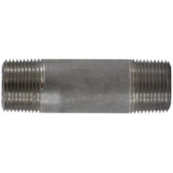 51102 Seamless Pipe Nipple, 1 in MPT x 1 in MPT, 2-1/2 in L, Stainless Steel, SCH 80 Schedule