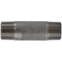 51103 Seamless Pipe Nipple, 1 in MPT x 1 in MPT, 3 in L, Stainless Steel, SCH 80 Schedule
