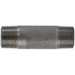 51107 Seamless Pipe Nipple, 1 in MPT x 1 in MPT, 5 in L, Stainless Steel, SCH 80 Schedule