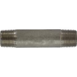 52061 Seamless Pipe Nipple, 1/2 in MPT x 1/2 in MPT, 1-1/2 in L, Stainless Steel, SCH 80 Schedule