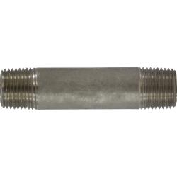 52063 Seamless Pipe Nipple, 1/2 in MPT x 1/2 in MPT, 2-1/2 in L, Stainless Steel, SCH 80 Schedule