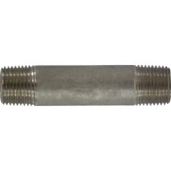 52065 Seamless Pipe Nipple, 1/2 in MPT x 1/2 in MPT, 3-1/2 in L, Stainless Steel, SCH 80 Schedule