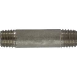 52066 Seamless Pipe Nipple, 1/2 in MPT x 1/2 in MPT, 4 in L, Stainless Steel, SCH 80 Schedule