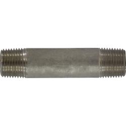 52067 Seamless Pipe Nipple, 1/2 in MPT x 1/2 in MPT, 4-1/2 in L, Stainless Steel, SCH 80 Schedule