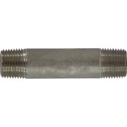 52070 Seamless Pipe Nipple, 1/2 in MPT x 1/2 in MPT, 6 in L, Stainless Steel, SCH 80 Schedule