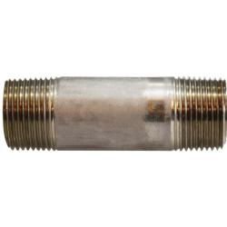 52080 Seamless Pipe Nipple, 3/4 in MPT x 3/4 in MPT, Close L, Stainless Steel, SCH 80 Schedule