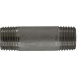 52101 Seamless Pipe Nipple, 1 in MPT x 1 in MPT, 2 in L, Stainless Steel, SCH 80 Schedule