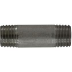 52105 Seamless Pipe Nipple, 1 in MPT x 1 in MPT, 4 in L, Stainless Steel, SCH 80 Schedule