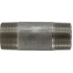 52124 Seamless Pipe Nipple, 1-1/4 in MPT x 1-1/4 in MPT, 3-1/2 in L, Stainless Steel, SCH 80 Schedule