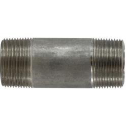 52129 Seamless Pipe Nipple, 1-1/4 in MPT x 1-1/4 in MPT, 6 in L, Stainless Steel, SCH 80 Schedule