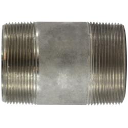 52160 Seamless Pipe Nipple, 2 in MPT x 2 in MPT, Close L, Stainless Steel, SCH 80 Schedule
