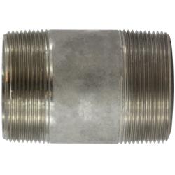 52164 Seamless Pipe Nipple, 2 in MPT x 2 in MPT, 4 in L, Stainless Steel, SCH 80 Schedule, 3000 lb