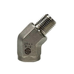 SS5503-06-06 45-deg Elbow, 3/8-in Male NPTF x 3/8-in Female NPTF, Stainless Steel