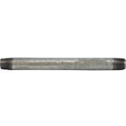 56014 Welded Pipe Nipple, 1/8 in MPT x 1/8 in MPT, 9 in L, Steel, Galvanized, SCH 40 Schedule