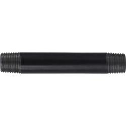 57052 Welded Pipe Nipple, 3/8 in MPT x 3/8 in MPT, 8 in L, Steel, Black, SCH 40 Schedule