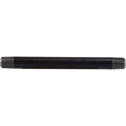59001SMLS Seamless Pipe Nipple, 1/8 in MPT x 1/8 in MPT, Close L, Steel, Black, SCH 80 Schedule