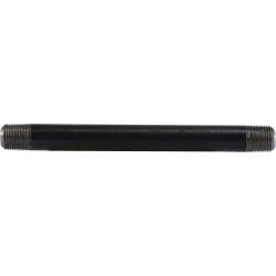 59010SMLS Seamless Pipe Nipple, 1/8 in MPT x 1/8 in MPT, 5-1/2 in L, Steel, Black, 300 lb