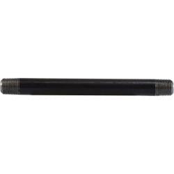 59013SMLS Seamless Pipe Nipple, 1/8 in MPT x 1/8 in MPT, 8 in L, Steel, Black, SCH 80/XH Schedule