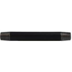 59027SMLS Seamless Pipe Nipple, 1/4 in MPT x 1/4 in MPT, 4-1/2 in L, Steel, Black, SCH 80 Schedule