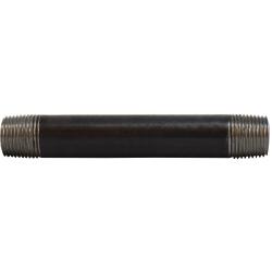 59045SMLS Seamless Pipe Nipple, 3/8 in MPT x 3/8 in MPT, 3-1/2 in L, Steel, Black, SCH 80 Schedule
