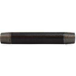 59046SMLS Seamless Pipe Nipple, 3/8 in MPT x 3/8 in MPT, 4 in L, Steel, Black, SCH 80 Schedule